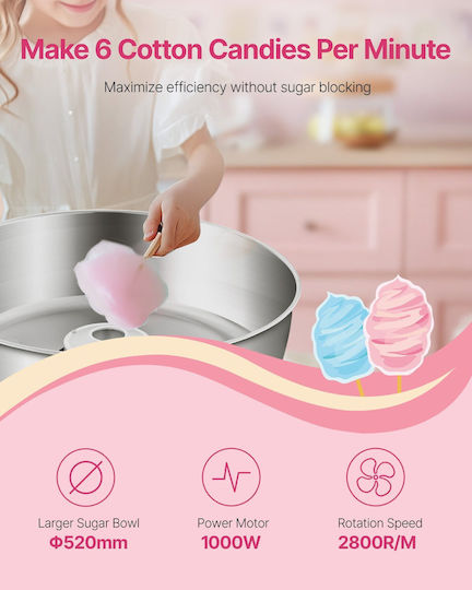 Vevor Commercial Candy Floss Machine Confectionery Machine 1000w Party Blue