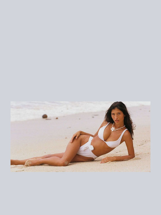 Bikini Set Top & Slip Bottom with Adjustable Straps White