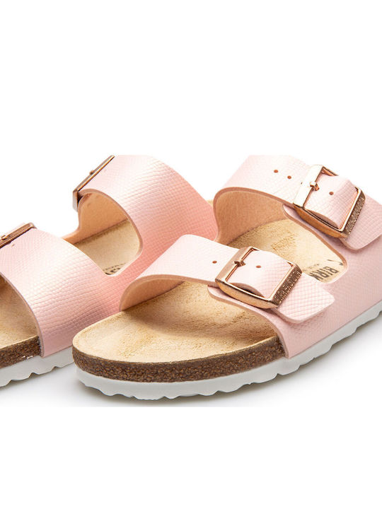Arizona Leather Women's Flat Sandals in Pink Color Narrow Fit