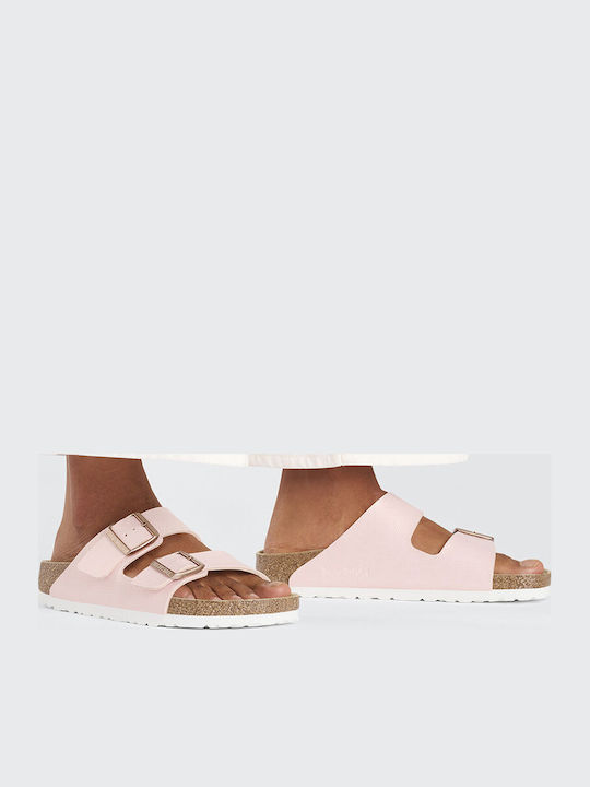 Arizona Leather Women's Flat Sandals in Pink Color Narrow Fit