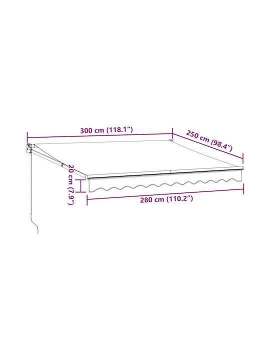 vidaXL Тента Тераса 3x2.5м