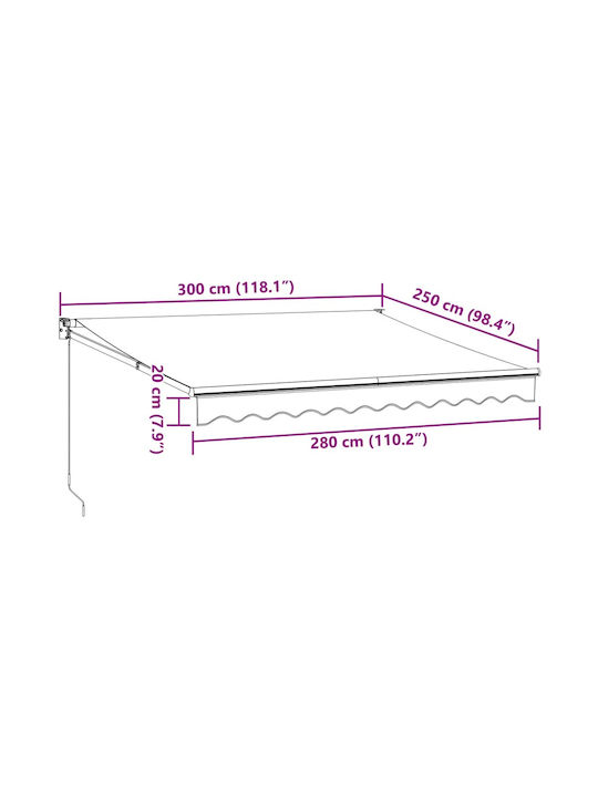 vidaXL Zelt Terrasse Rot 3x2.5m