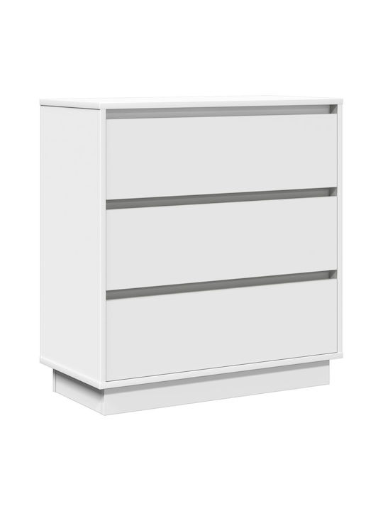 Συρταριέρα Κρεβατοκάμαρας White mit Glasoberfläche 71x34.5x75cm
