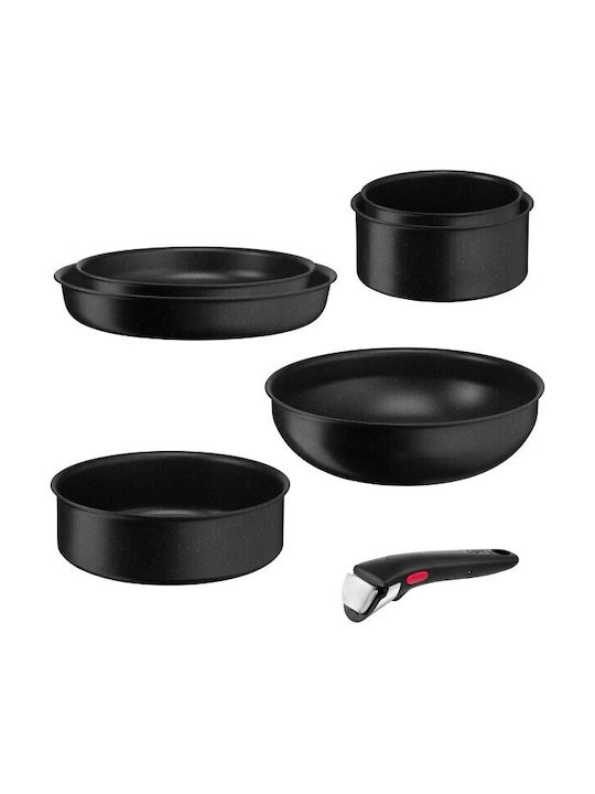 Tefal Ingenio Ultimate Σετ Μαγειρικά Σκεύη από Αλουμίνιο Black με Αντικολλητική Επίστρωση 5τμχ