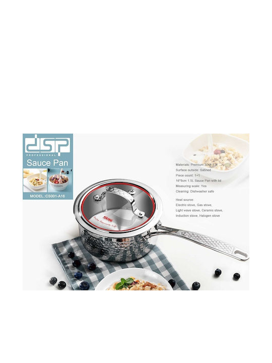 DSP CS001-S08 Cookware Set Made of Stainless Steel with Non-Stick Coating 3 Pieces
