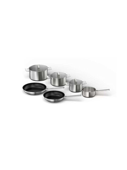 Bosch Bosch Cookware Set Stainless Steel Silver with Non-stick Interior Coating 6 Pieces