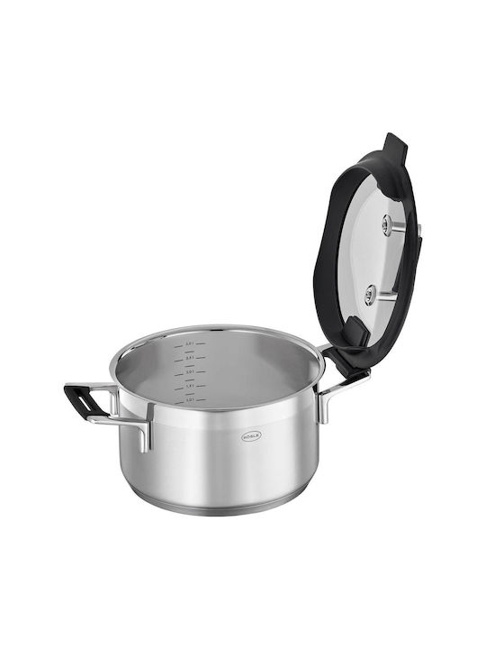 Rosle Silence Pro Stainless Steel Pots Set with Non-stick Interior Coating 4 Pieces