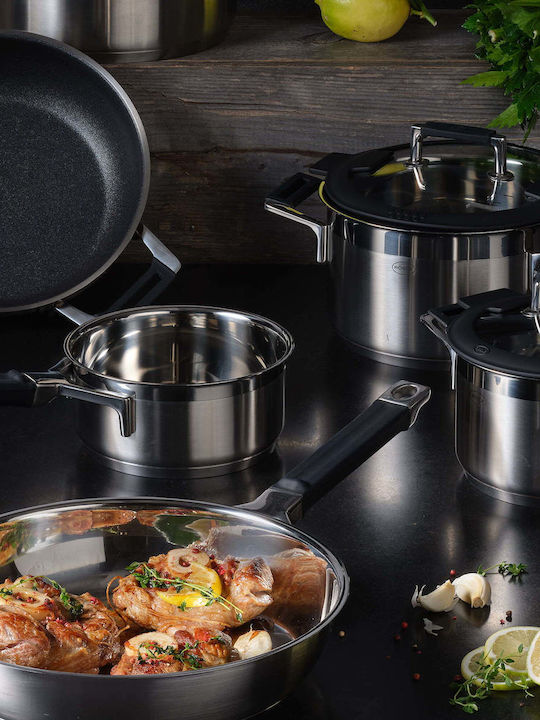 Rosle Silence Pro Stainless Steel Pots Set with Non-stick Interior Coating 4 Pieces
