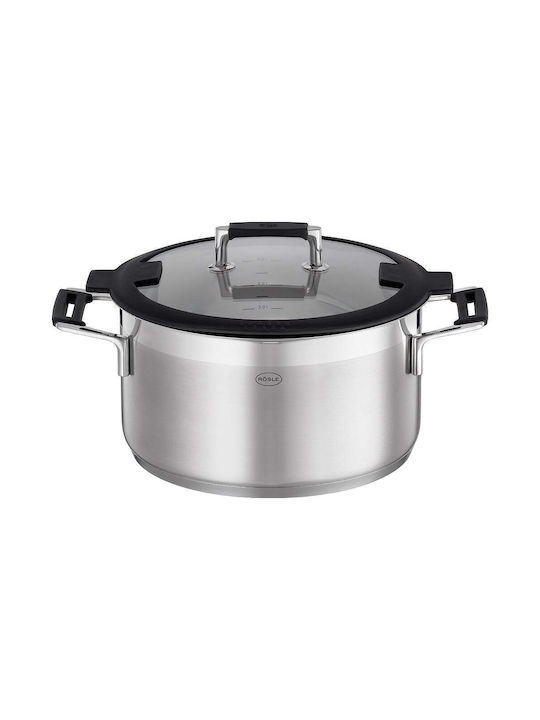 Rosle Silence Pro Stainless Steel Pots Set with Non-stick Interior Coating 4 Pieces