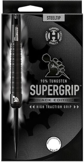 Harrows Supergrip Schwarze Darts 90 Steeltip Supergripblack90