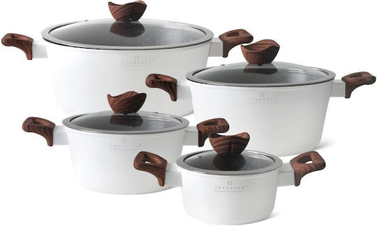 Rosa Bella Cast Aluminum Pots Set 8 Pieces