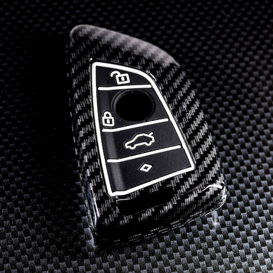 Husă Cheie Carbon Compatibilă cu Cheie Bmw X1 X2 X3 X5 X6 Seria 3 5 6 7 8 Seria F G Luvlu