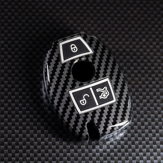 Carcasă de protecție cheie premium compatibilă Mercedes-Benz A B C E S-class GLC GLA GLK GLE ML Vito aspect carbon