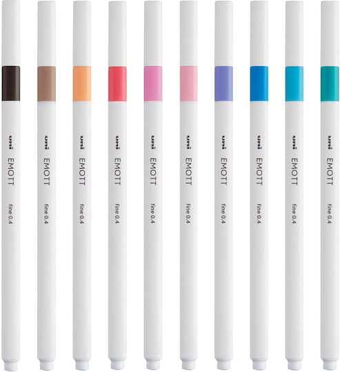 Uni-Ball Emott Zeichenmarker 0.4mm Pastellfarben Dünne Set 10Stück