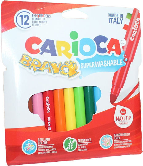 Carioca Bravo Super Маркери за рисуване 6мм Комплект 12бр