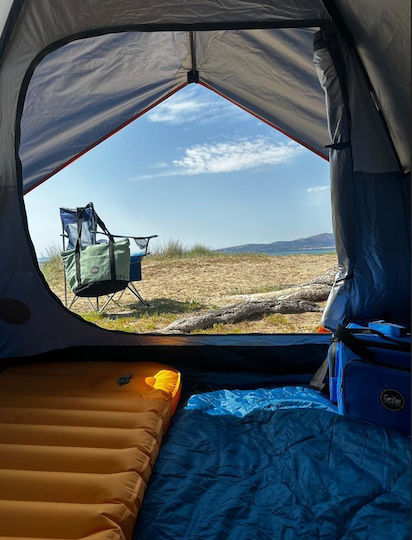 Campo Baros 3 Summer Camping Tent Igloo Blue with Double Cloth for 3 People 210x210x135cm