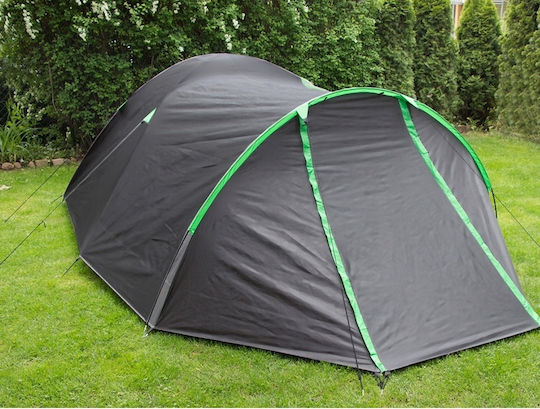Iso Trade Camping Tent Tunnel Black 3 Seasons For 3 People 125cm