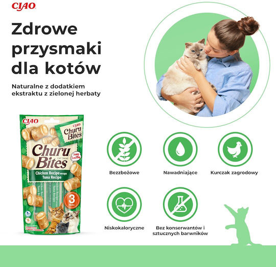 Inaba Răsfăț Churu Răsfățuri cu Pui / Ton pentru Pisici Adulte 1buc 10gr