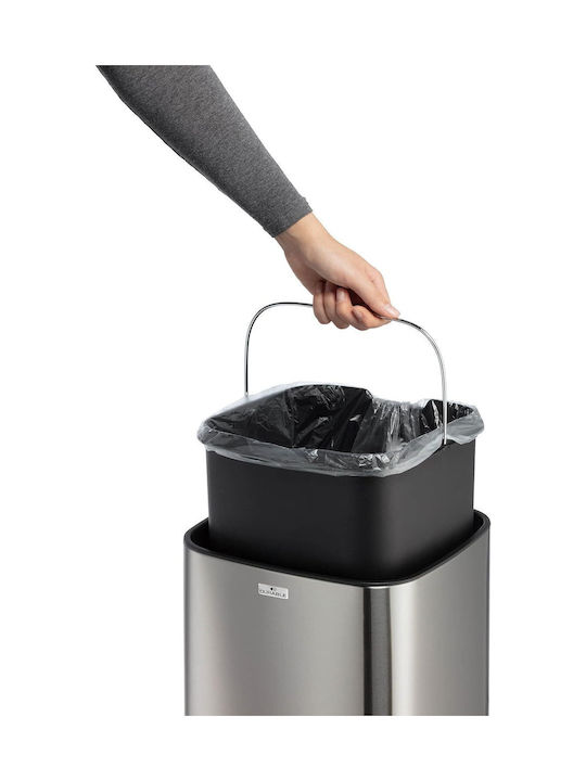 Durable Μεταλλικό Καλάθι Αχρήστων 21lt Ασημί 57x27x27cm