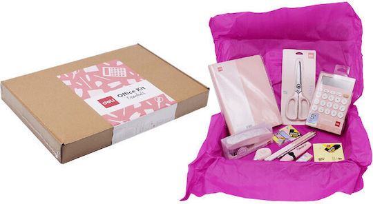 Σετ Οργάνωσης Γραφείου Deli Office Kit Essentials 12τεμ Pink 231.095067