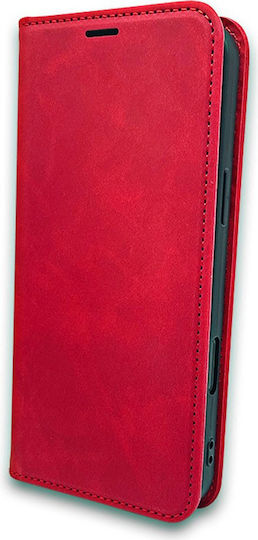 TelForceOne Smart Suede Umschlag Rückseite Synthetisches Leder / Silikon Rot (Honor 400 Lite)