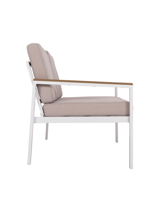 Safin Two-Seater Couch White-beige 140x70x77cm