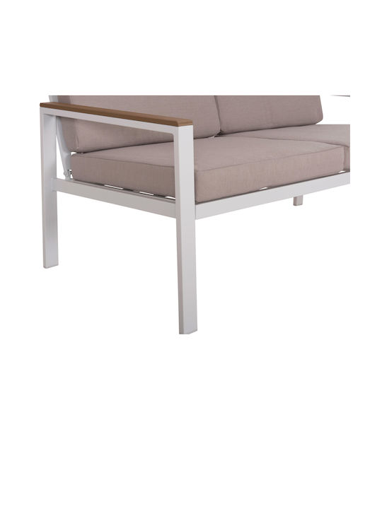Safin Two-Seater Couch White-beige 140x70x77cm
