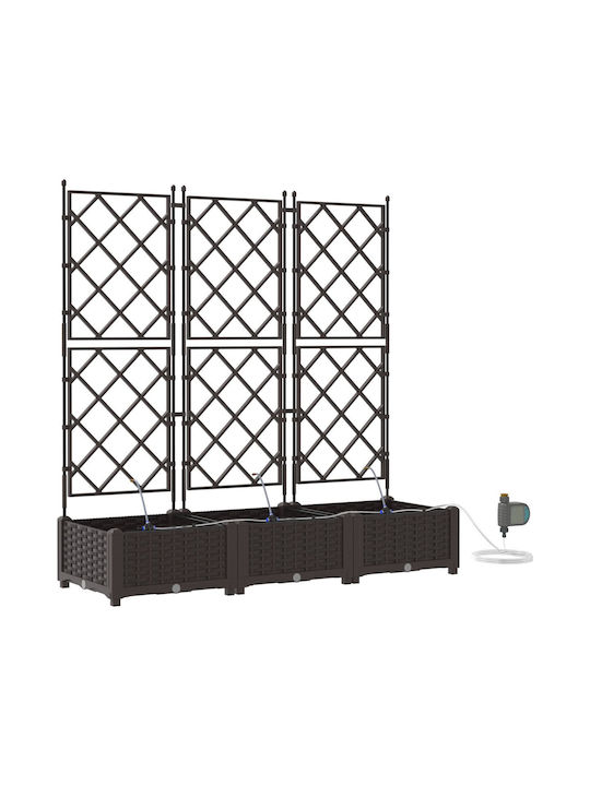 vidaXL Set 3 Kunststoff Blumentöpfe Braune 120x126cm