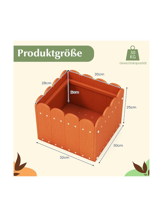 Costway Γλάστρα Πλαστική Πορτοκαλί 32x30x25εκ.
