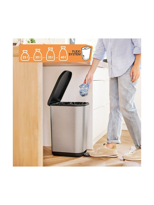 Rotho Babydesign Κάδος Απορριμμάτων Μεταλλικός Ασημί 35lt