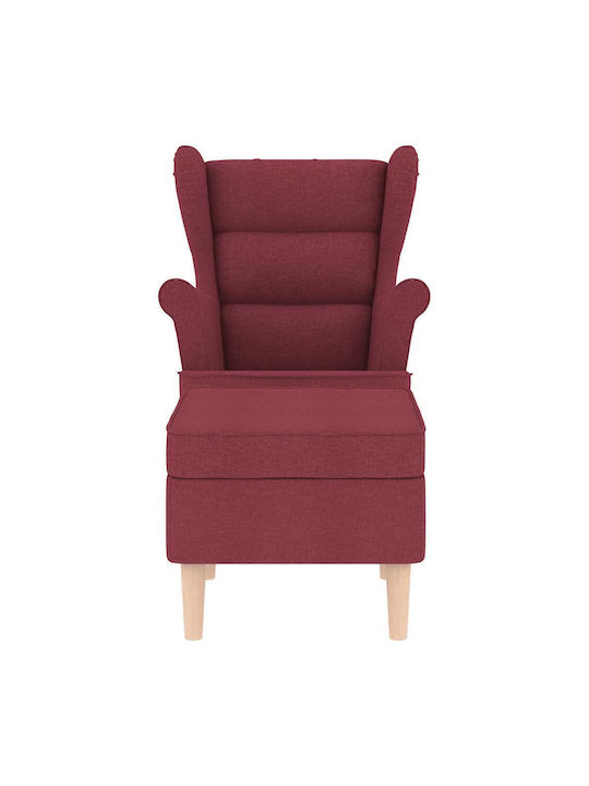 Bergère cu Puf Bordeaux, Red 74x84x100cm