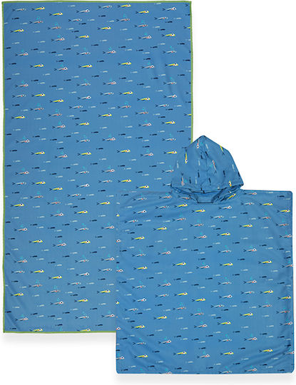 Poncho Copii Echipa Pești 65x65 Albastru Nef-nef Homeware