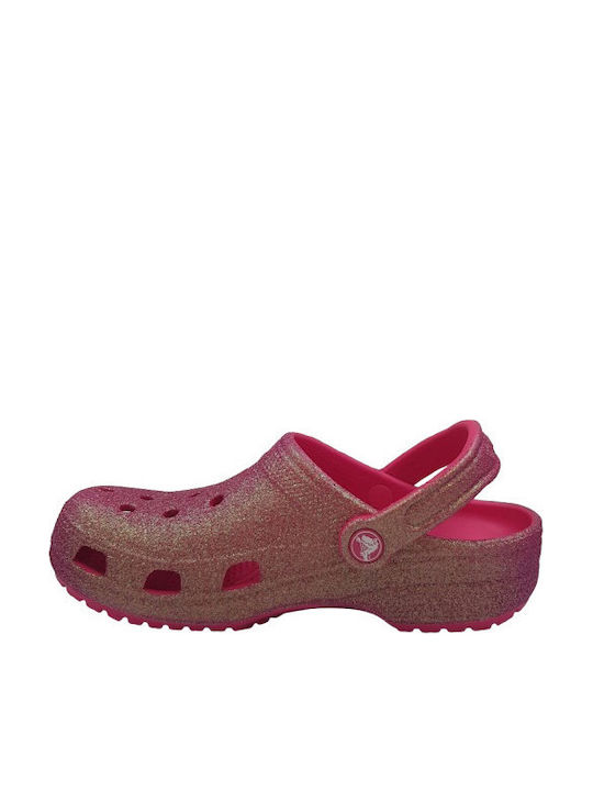 Crocs Classic Iridescent Glitter Women's Clogs Fuchsia