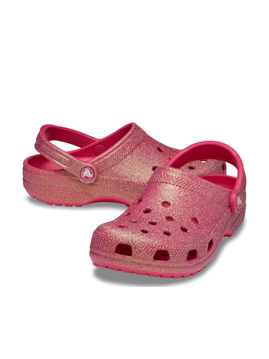 Crocs Classic Iridescent Glitter Women's Clogs Fuchsia