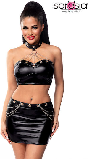 Black Wetlook Set 18286 By Saresia