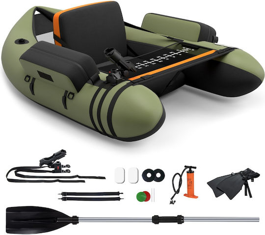 Costway Inflatable Boat Green with Paddles 135x109cm