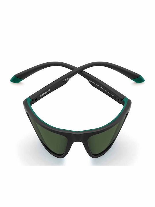 Polaroid Unisex Sunglasses With Black Horn-Rimmed Frame And Green Polarized Lens PLD2141/S 3OL/UC