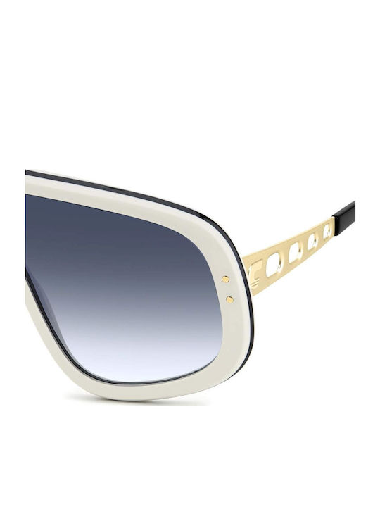 Carrera Unisex Sunglasses with White Horn-Rimmed Frame and Grey Gradient Lens Flaglab 17 B4E/08