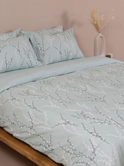 Sunshine Cotton Feelings 2054 Pillowcase Set with Envelope Cover Aqua 50x70cm.