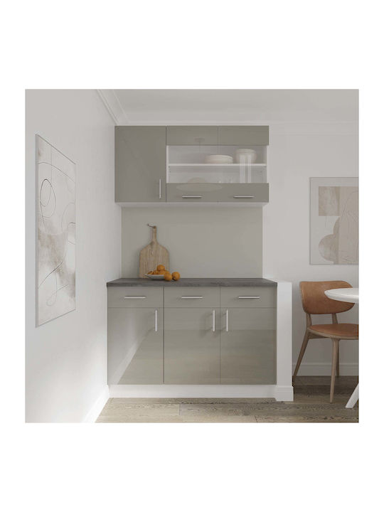 Floor Cabinet Glossy Grey/white 80x50x80cm