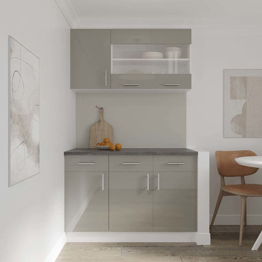 Floor Cabinet Glossy Grey/white 80x50x80cm