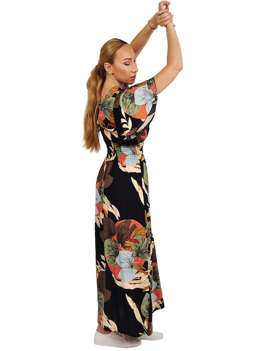 Summer Maxi Dress with Ruffle Blue
