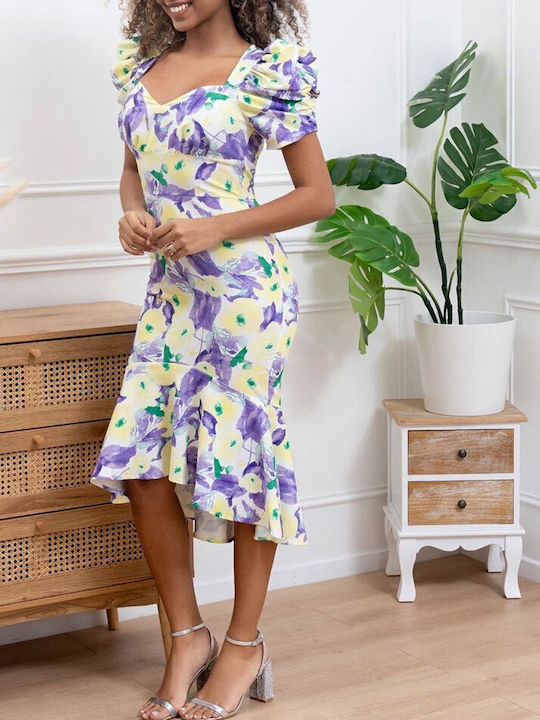 Midi Abendkleid Blumen