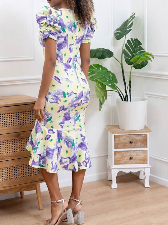 Midi Abendkleid Blumen