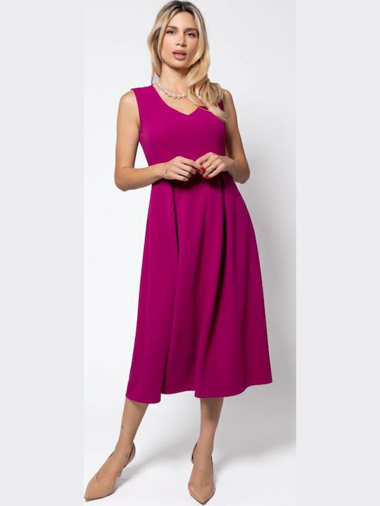 Summer Midi Dress Magenta