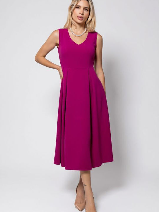 Summer Midi Dress Magenta