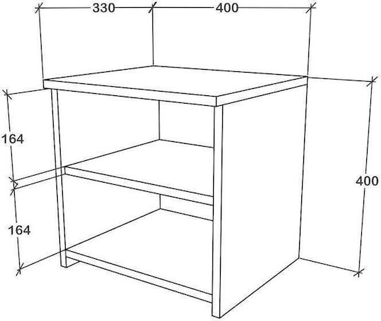 Bedside Tables Alma Wooden With Metal Legs Beige 2 Pieces 40x40x33cm