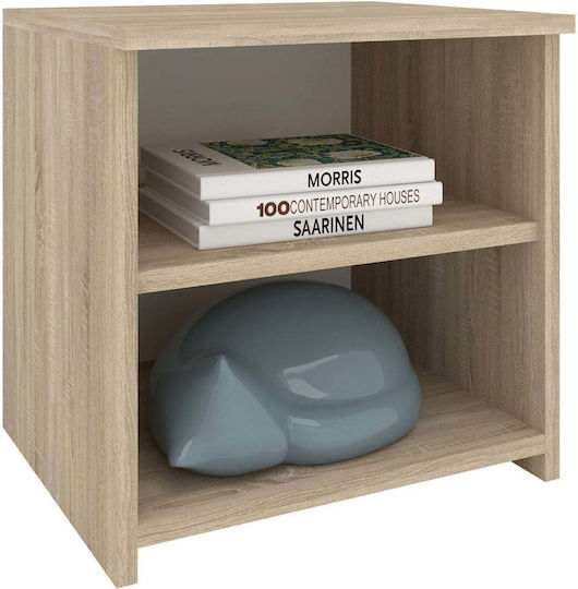 Bedside Tables Alma Wooden With Metal Legs Beige 2 Pieces 40x40x33cm