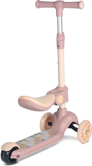 Lorelli Kids Scooter Foldable Jetster Plus 3-Wheel with Seat for 2+ Years Beige