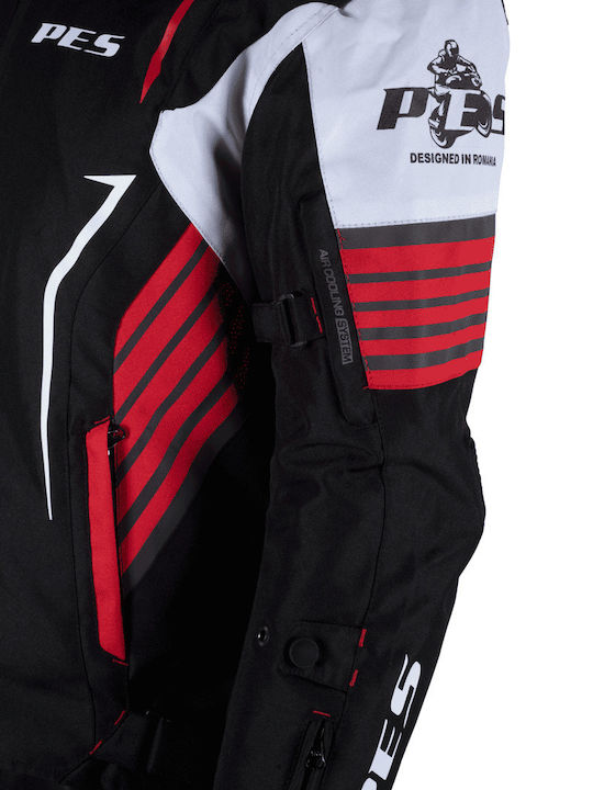 Grand 4 Bărbătesc Geacă de motocicletă Cordura 4 Sezoane Waterproof Black/Red